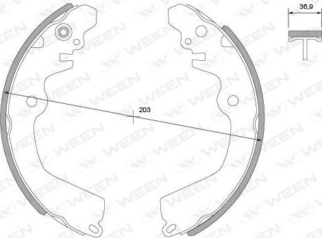 Ween 152-2058 - Комплект гальм, барабанний механізм autozip.com.ua