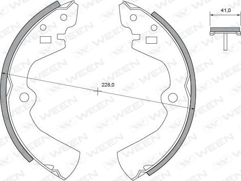 Ween 152-2052 - Комплект гальм, барабанний механізм autozip.com.ua