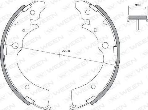 Ween 152-2057 - Комплект гальм, барабанний механізм autozip.com.ua