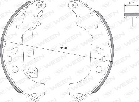 Ween 152-2009 - Комплект гальм, барабанний механізм autozip.com.ua