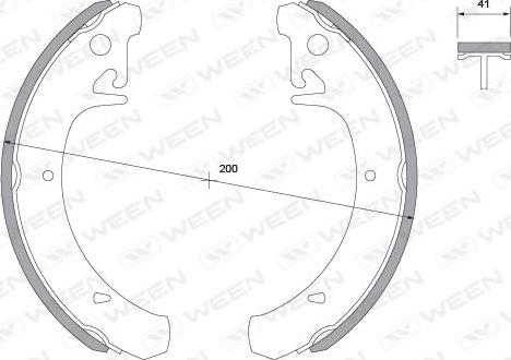 Ween 152-2002 - Комплект гальм, барабанний механізм autozip.com.ua