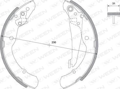 Ween 152-2014 - Комплект гальм, барабанний механізм autozip.com.ua