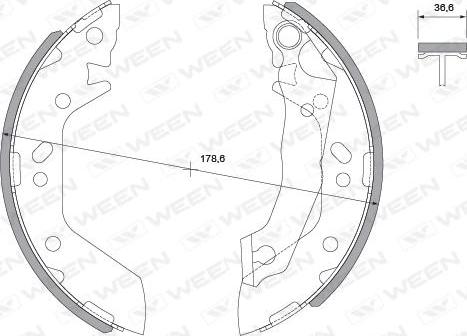 Ween 152-2012 - Комплект гальм, барабанний механізм autozip.com.ua