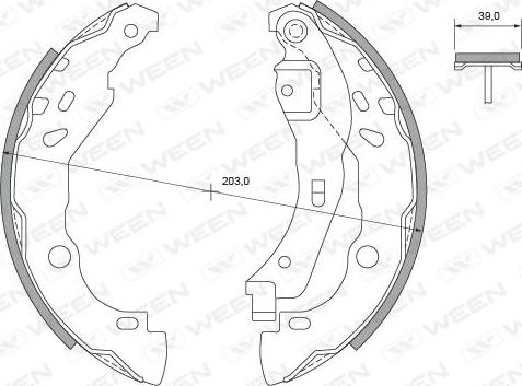 Ween 152-2039 - Комплект гальм, барабанний механізм autozip.com.ua