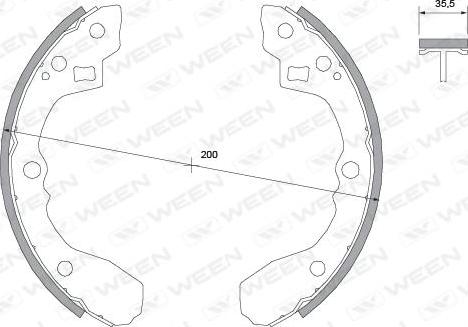 Ween 152-2034 - Комплект гальм, барабанний механізм autozip.com.ua