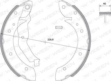 Ween 152-2035 - Комплект гальм, барабанний механізм autozip.com.ua