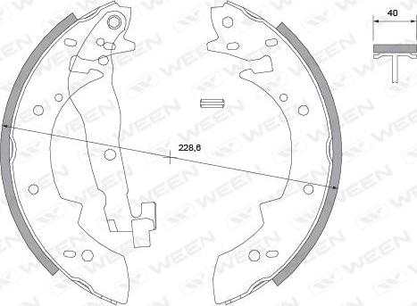 Ween 152-2036 - Комплект гальм, барабанний механізм autozip.com.ua