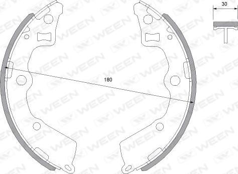 Ween 152-2030 - Комплект гальм, барабанний механізм autozip.com.ua