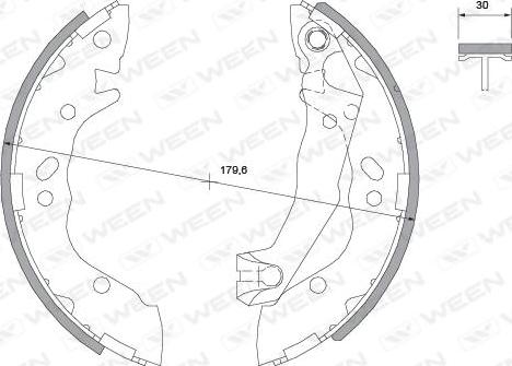 Ween 152-2031 - Комплект гальм, барабанний механізм autozip.com.ua