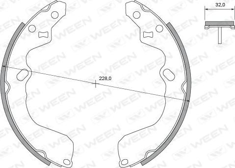Ween 152-2033 - Комплект гальм, барабанний механізм autozip.com.ua