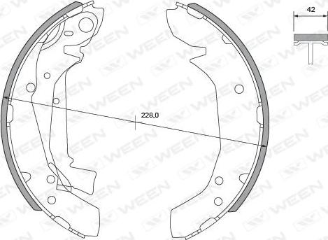 Ween 152-2022 - Комплект гальм, барабанний механізм autozip.com.ua
