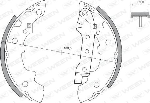 Ween 152-2071 - Комплект гальм, барабанний механізм autozip.com.ua