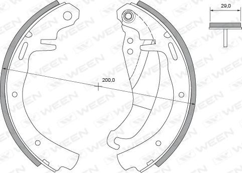 Ween 152-2199 - Комплект гальм, барабанний механізм autozip.com.ua