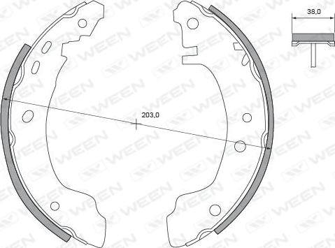 Ween 152-2144 - Комплект гальм, барабанний механізм autozip.com.ua