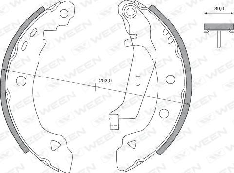 Ween 152-2145 - Комплект гальм, барабанний механізм autozip.com.ua