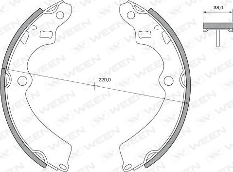 Ween 152-2164 - Комплект гальм, барабанний механізм autozip.com.ua