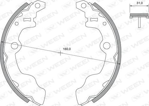 Ween 152-2111 - Комплект гальм, барабанний механізм autozip.com.ua