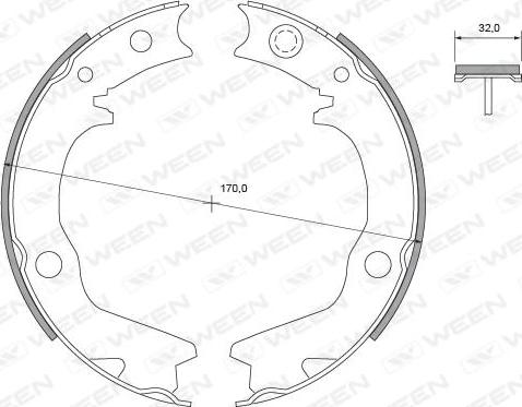 Ween 152-2135 - Комплект гальм, ручник, парковка autozip.com.ua