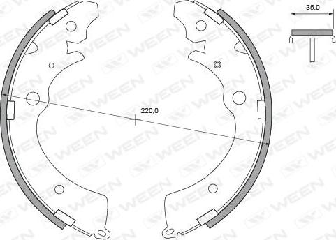 Ween 152-2138 - Комплект гальм, барабанний механізм autozip.com.ua