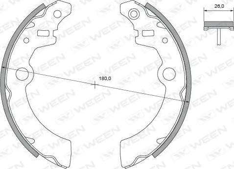 Ween 152-2132 - Комплект гальм, барабанний механізм autozip.com.ua