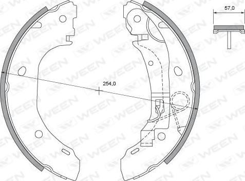 Ween 152-2129 - Комплект гальм, барабанний механізм autozip.com.ua