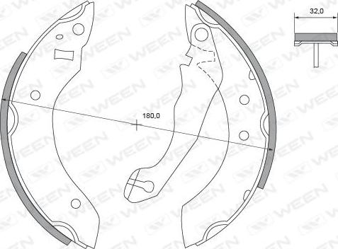 Ween 152-2176 - Комплект гальм, барабанний механізм autozip.com.ua