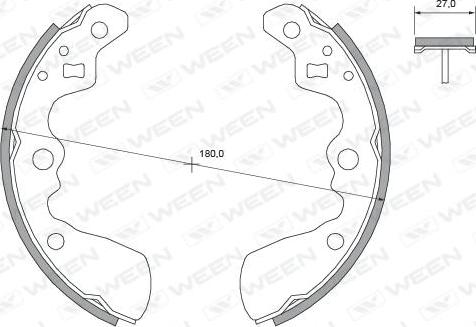 Ween 152-2399 - Комплект гальм, барабанний механізм autozip.com.ua