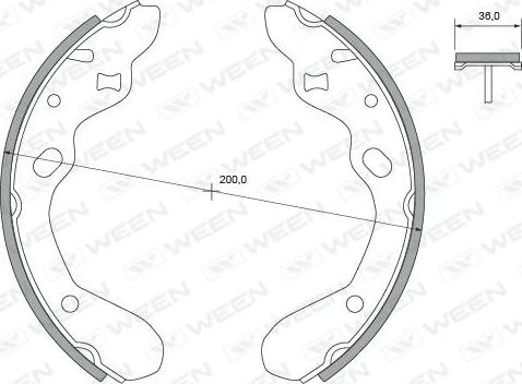 Ween 152-2390 - Комплект гальм, барабанний механізм autozip.com.ua