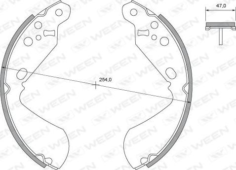 Ween 152-2398 - Комплект гальм, барабанний механізм autozip.com.ua