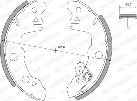 Ween 152-2340 - Комплект гальм, барабанний механізм autozip.com.ua