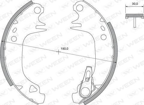 Ween 152-2343 - Комплект гальм, барабанний механізм autozip.com.ua