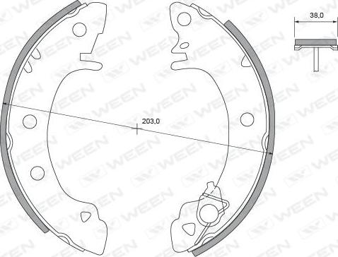 Ween 152-2342 - Комплект гальм, барабанний механізм autozip.com.ua