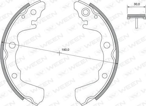 Ween 152-2359 - Комплект гальм, барабанний механізм autozip.com.ua