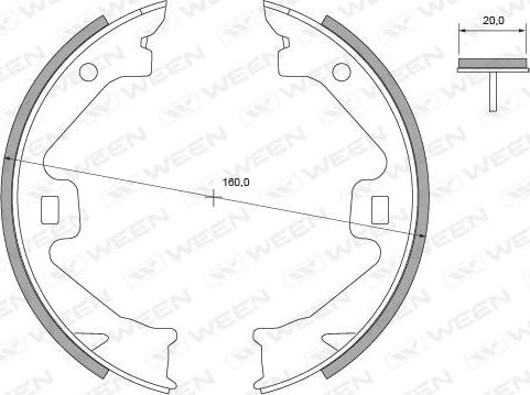 Ween 152-2354 - Комплект гальм, ручник, парковка autozip.com.ua