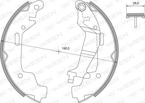 Ween 152-2353 - Комплект гальм, барабанний механізм autozip.com.ua