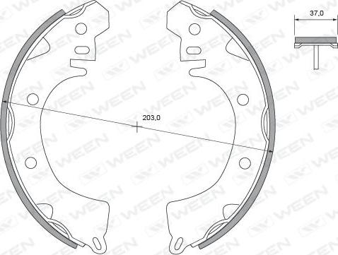 Ween 152-2304 - Комплект гальм, барабанний механізм autozip.com.ua