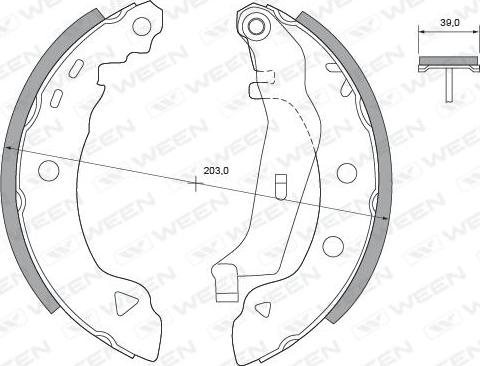 Ween 152-2310 - Комплект гальм, барабанний механізм autozip.com.ua