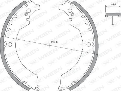 Ween 152-2317 - Комплект гальм, барабанний механізм autozip.com.ua