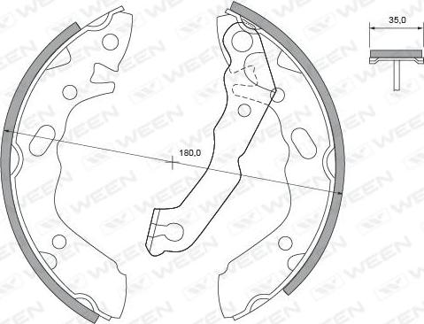 Ween 152-2386 - Комплект гальм, барабанний механізм autozip.com.ua