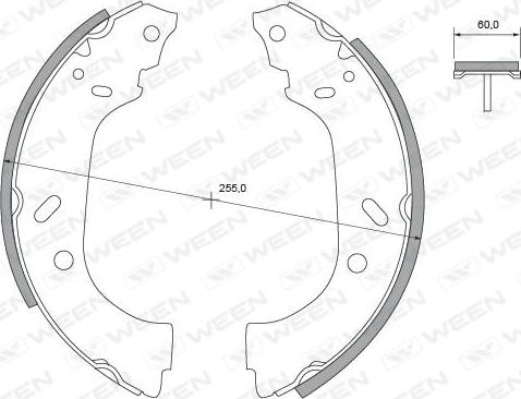 Ween 152-2383 - Комплект гальм, барабанний механізм autozip.com.ua