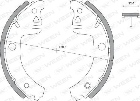 Ween 152-2334 - Комплект гальм, барабанний механізм autozip.com.ua