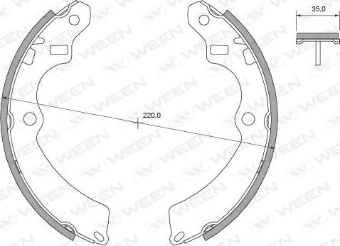 Ween 152-2335 - Комплект гальм, барабанний механізм autozip.com.ua