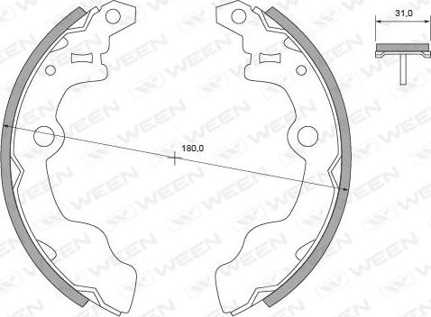 Ween 152-2336 - Комплект гальм, барабанний механізм autozip.com.ua