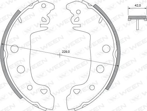 Ween 152-2338 - Комплект гальм, барабанний механізм autozip.com.ua