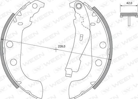 Ween 152-2324 - Комплект гальм, барабанний механізм autozip.com.ua