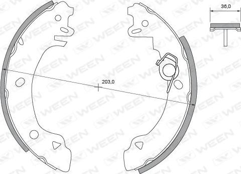 Ween 152-2326 - Комплект гальм, барабанний механізм autozip.com.ua