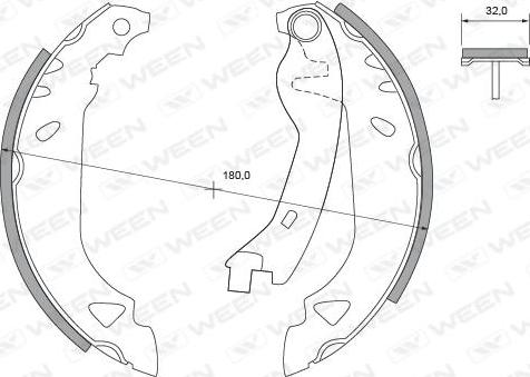 Ween 152-2322 - Комплект гальм, барабанний механізм autozip.com.ua