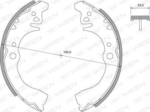 Ween 152-2327 - Комплект гальм, барабанний механізм autozip.com.ua