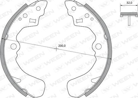 Ween 152-2376 - Комплект гальм, барабанний механізм autozip.com.ua