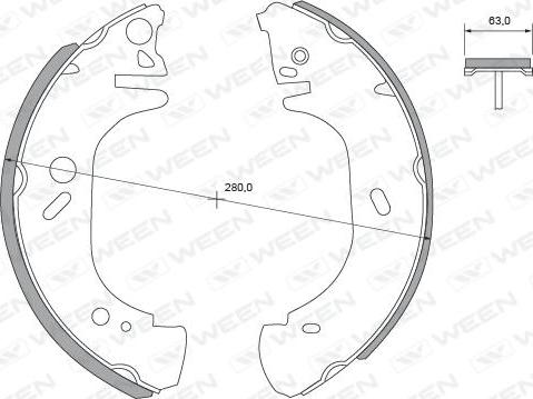 Ween 152-2370 - Комплект гальм, барабанний механізм autozip.com.ua